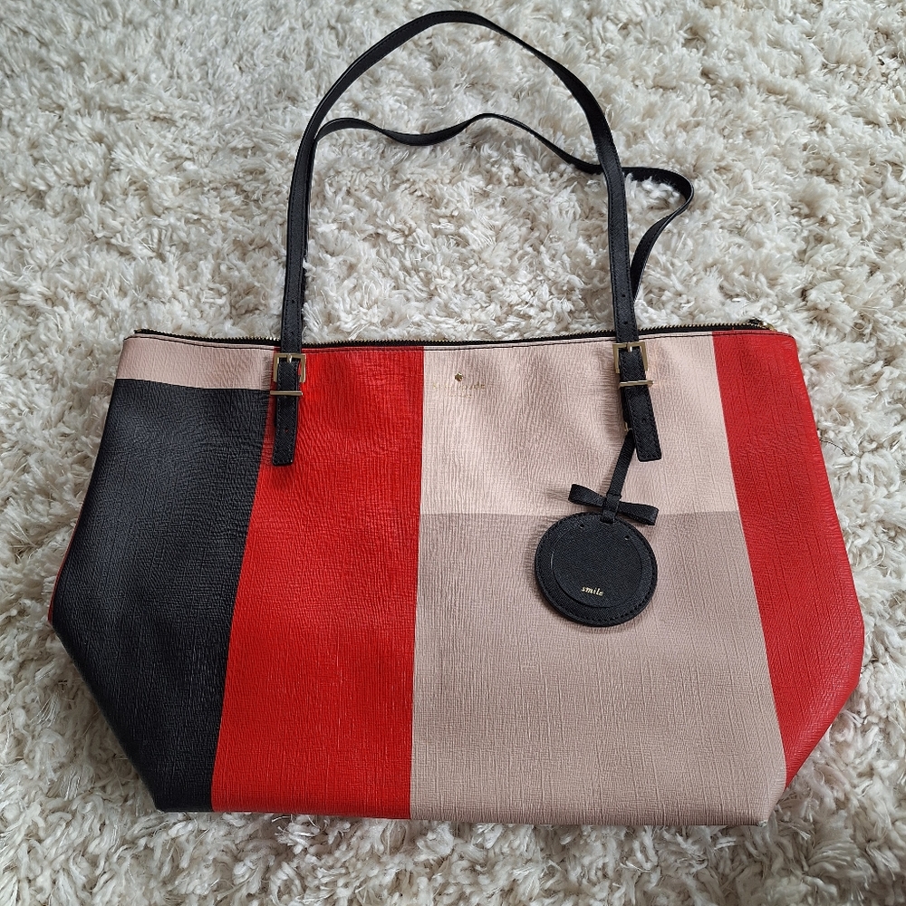 Kate Spade Colorblock Large PVC and Cow Leather Tote